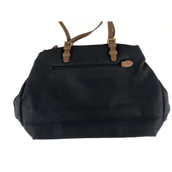 Boyt Womens Black Brown Jump Leather Zipper Pockets Adjustable Strap Tote Bag - Picture 6 of 12